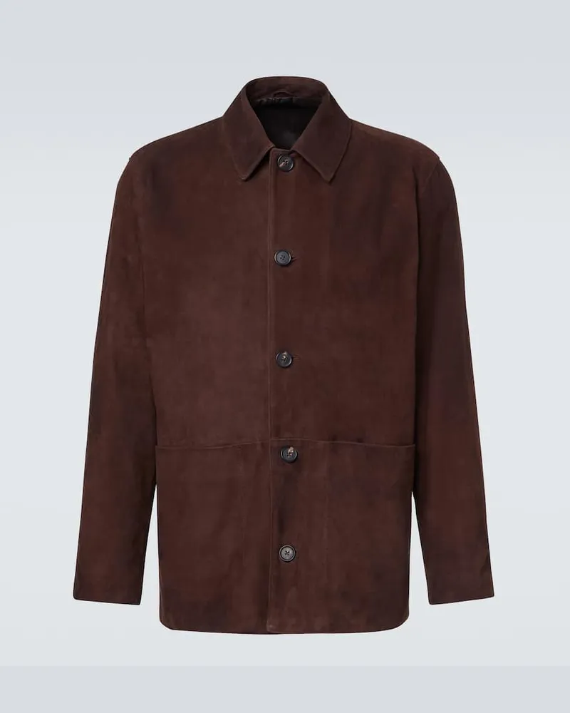 SAMAN AMEL Blouson aus Veloursleder Braun