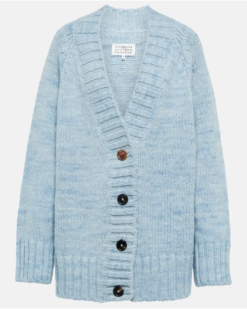 Maison Margiela Cardigan aus einem Alpakawollgemisch Blau