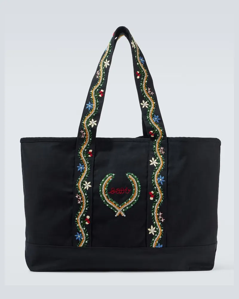 BODE Tote Bag Alpineflower mit Pailletten Schwarz