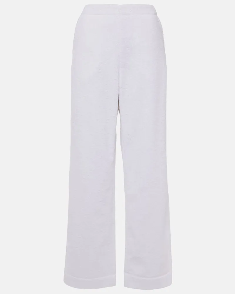 Alaïa Alaïa Gerade Low-Rise-Hose aus Frottee Weiß