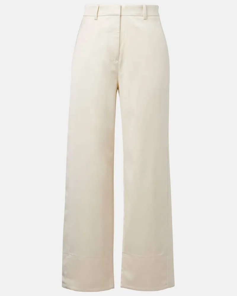 Totême Weite High-Rise-Hose Weiß