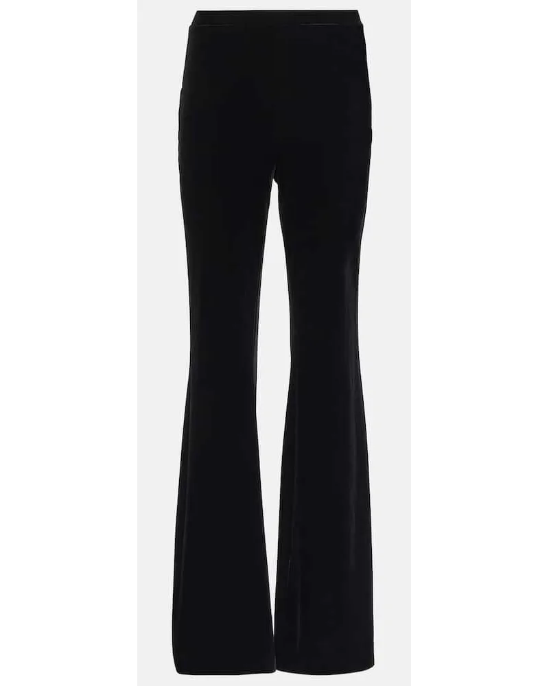 Diane von Furstenberg Weite Hose aus Ruthette-Samt Schwarz