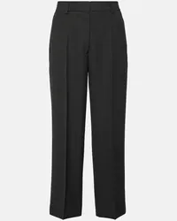 Totême Gerade Cropped-Hose Schwarz