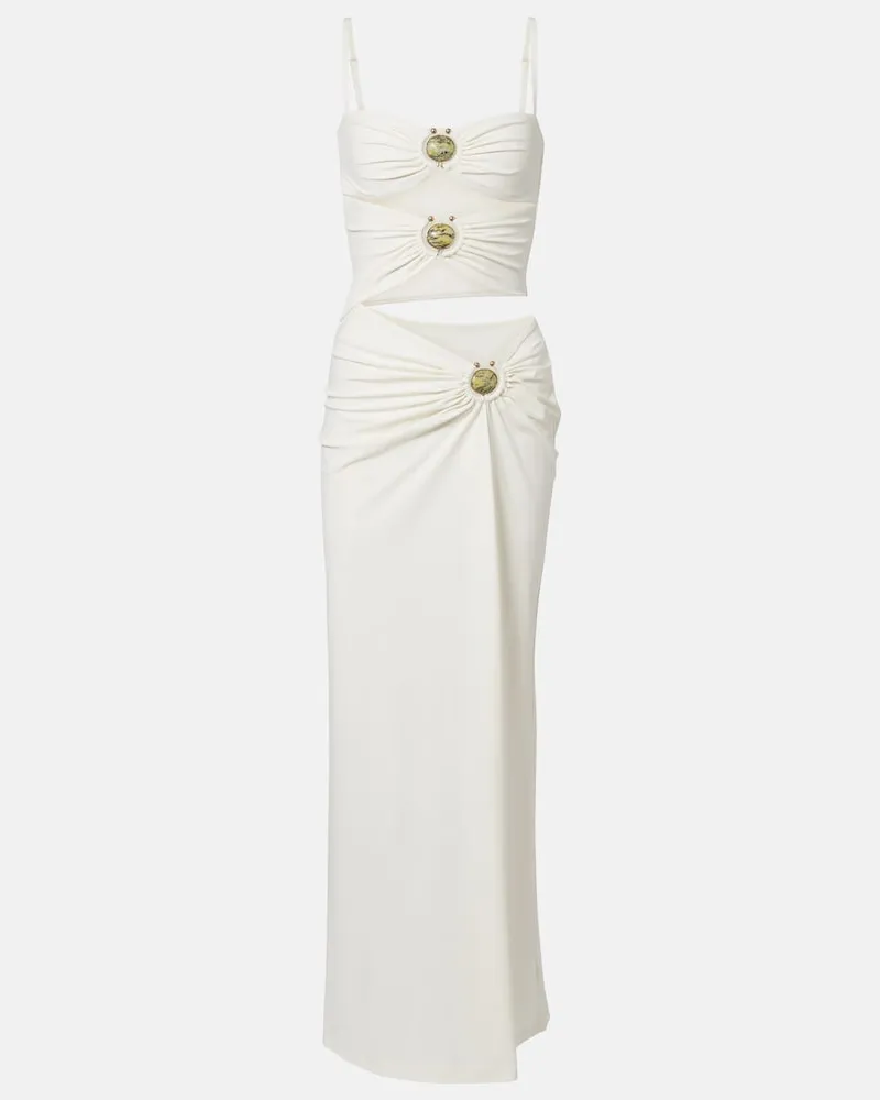 Christopher Esber Maxikleid Mineral Stone aus Jersey mit Cut-outs Weiß