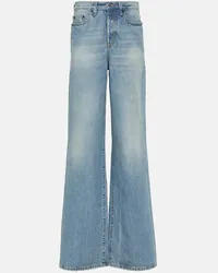 Saint Laurent High-Rise Wide-Leg Jeans Blau