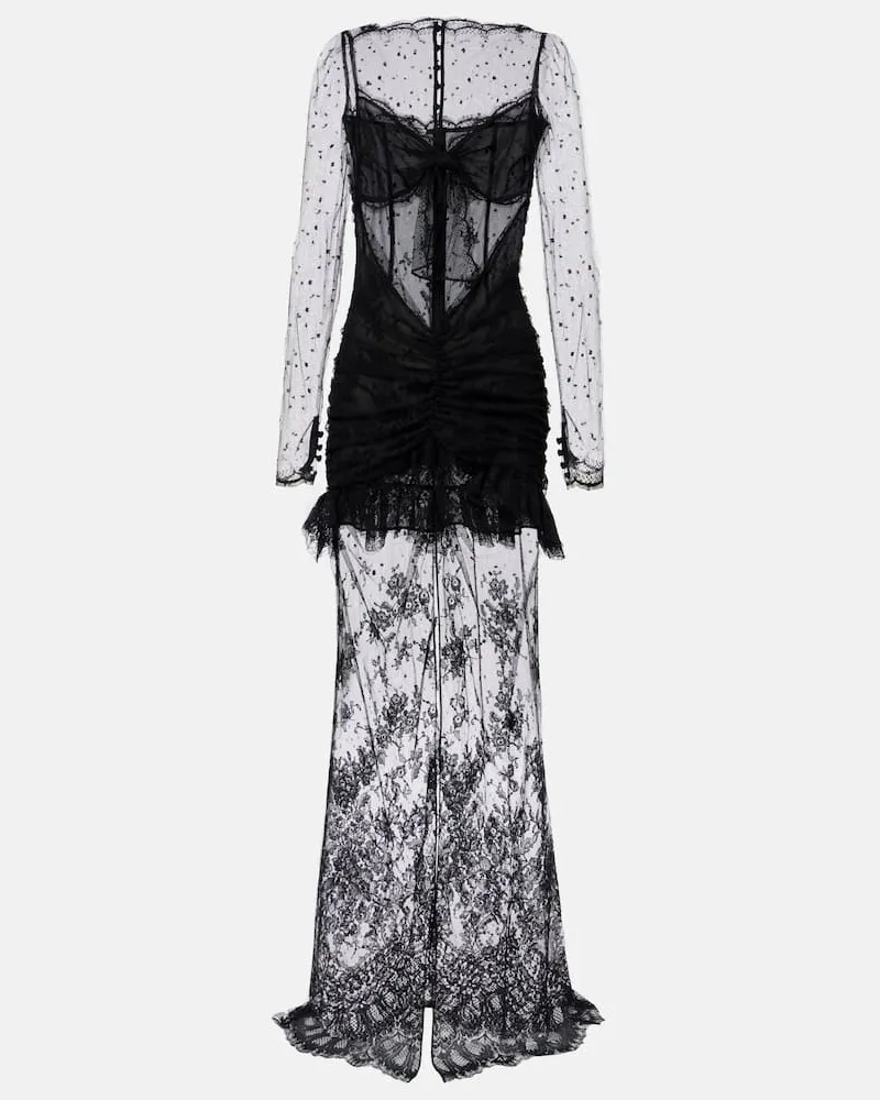 Alessandra Rich Robe aus Spitze Schwarz