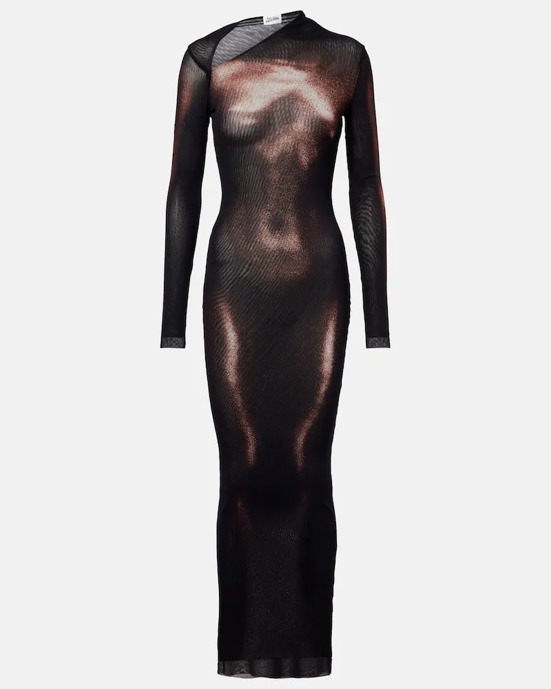 Jean Paul Gaultier Maxikleid aus Mesh Multicolor