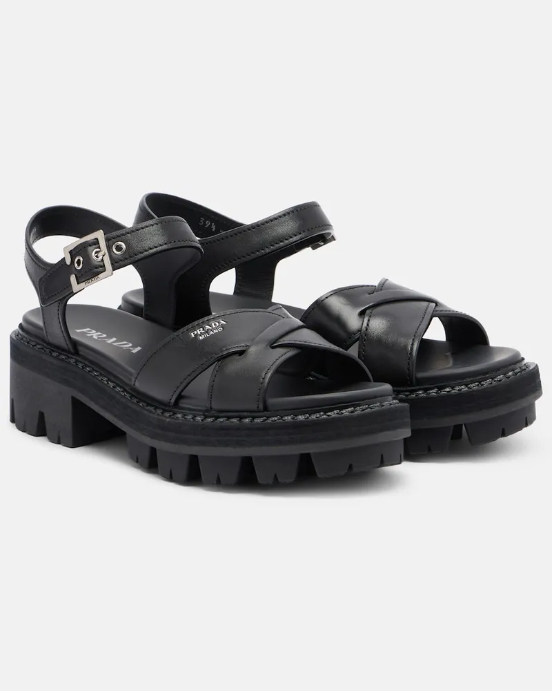 Prada Sandalen aus Leder Schwarz