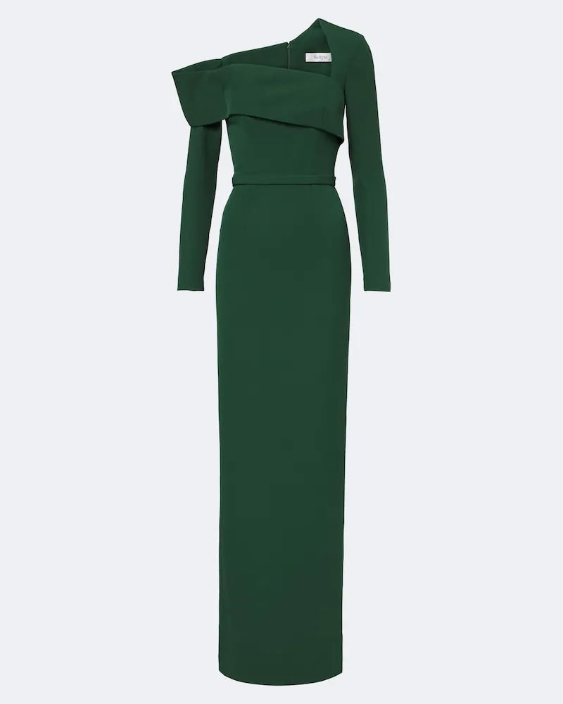 Safiyaa One-Shoulder-Robe Yemihma aus Crêpe Grün