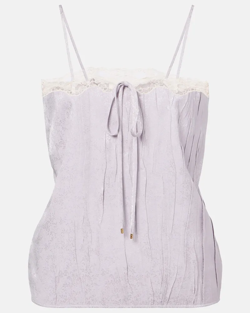 Chloé Chloé Top aus Seide mit Spitze Grau