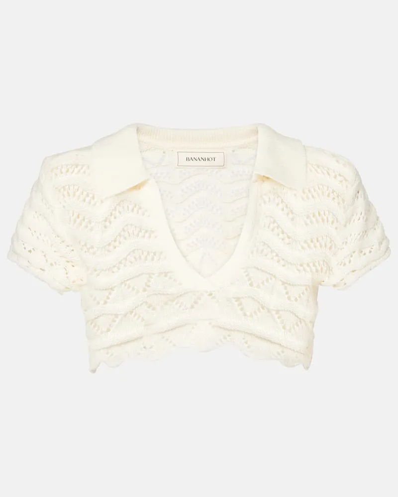 BANANHOT Cropped-Top Coco aus einem Baumwollgemisch Weiß