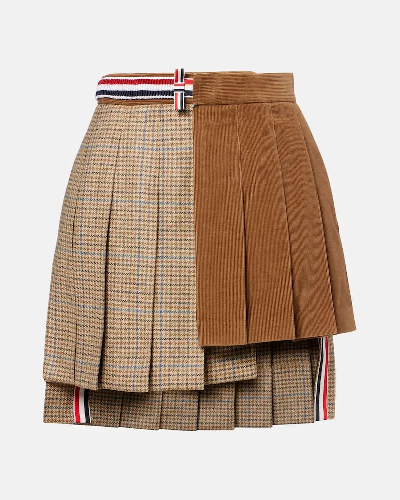 Thom Browne Minirock aus Wolle und Baumwolle Braun