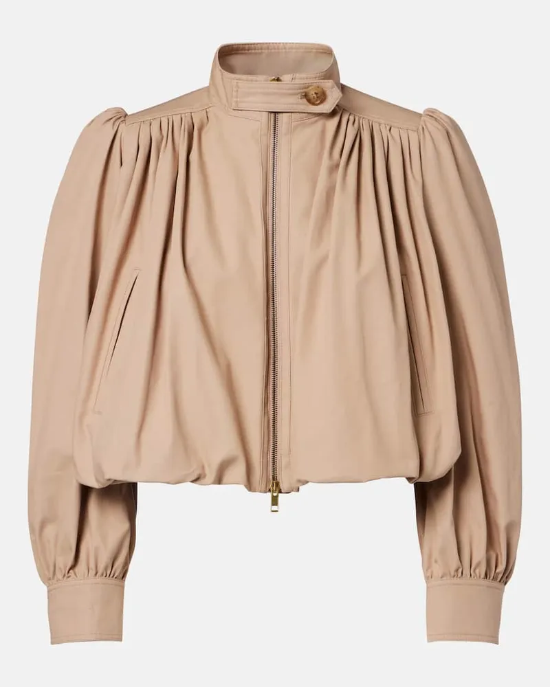 Chloé Chloé Cropped-Jacke aus Baumwoll-Canvas Beige