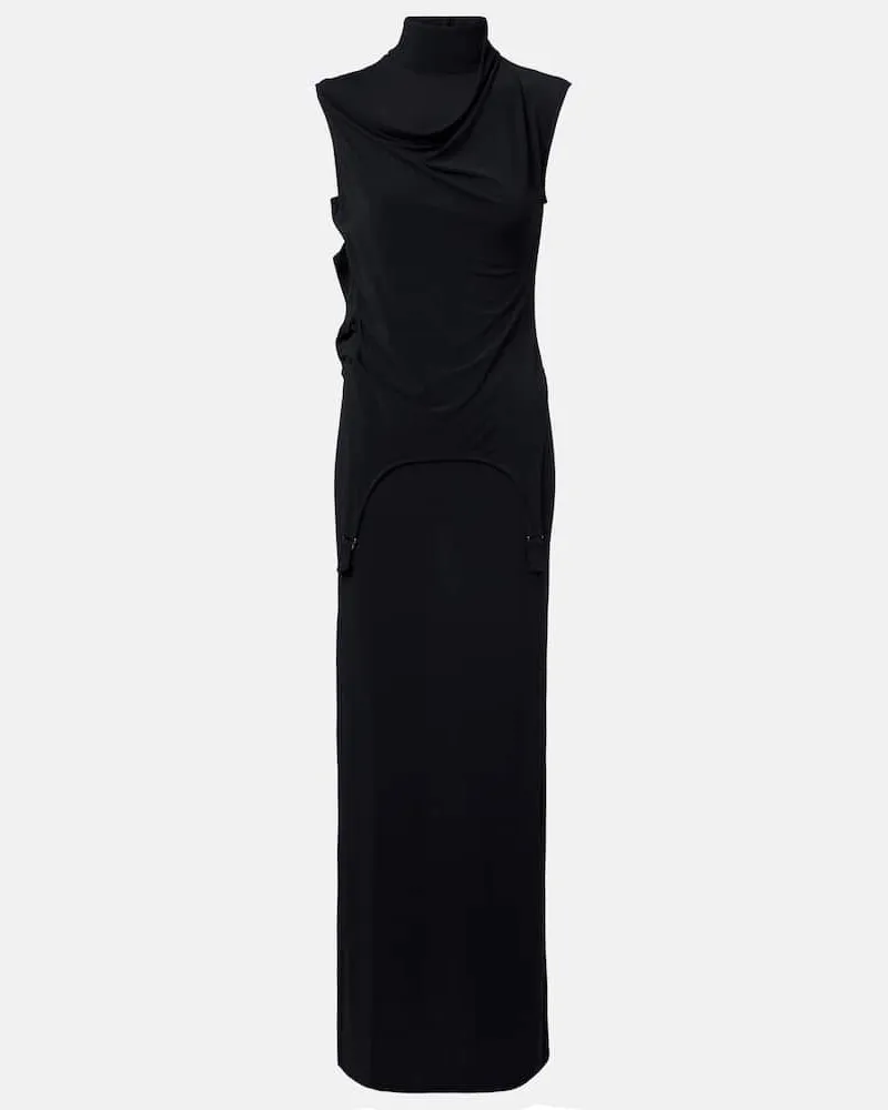 Jean Paul Gaultier Maxikleid aus Jersey Schwarz