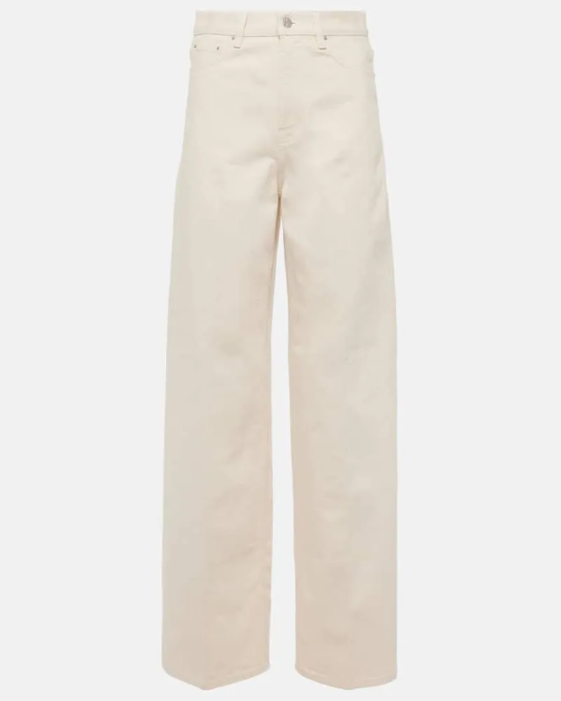 Totême High-Rise Wide-Leg Jeans Weiß