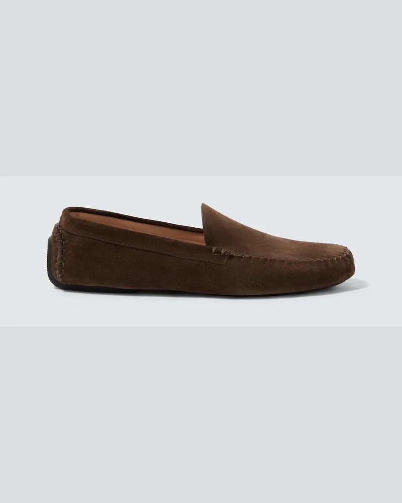 The Row Slip-Ons New Lucca aus Veloursleder Braun