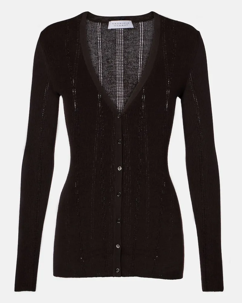 Gabriela Hearst Cardigan Lillian aus Rippstrick Schwarz