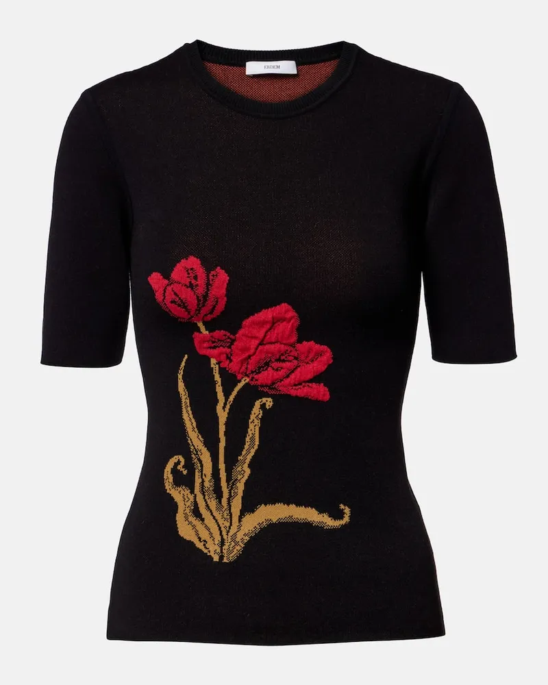 Erdem Top aus Strick Schwarz