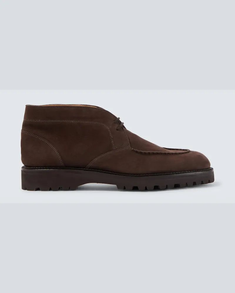 John Lobb Desert Boots aus Veloursleder Braun