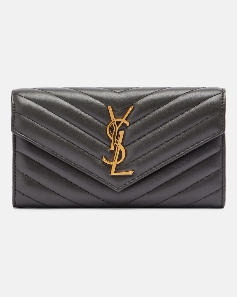 Saint Laurent Portemonnaie Cassandre aus Matelassé-Leder Schwarz