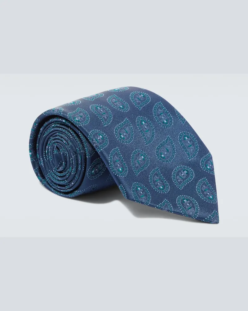 Charvet Krawatte aus Seiden-Jacquard Blau