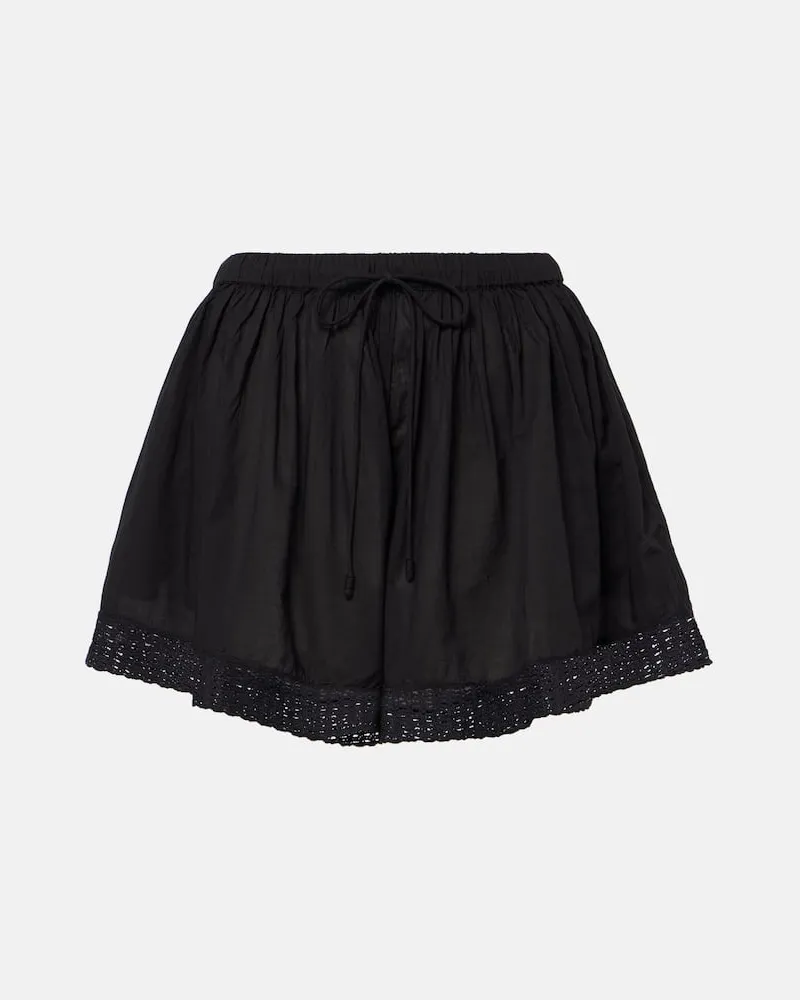 Ulla Johnson Shorts Isla aus Baumwolle Schwarz