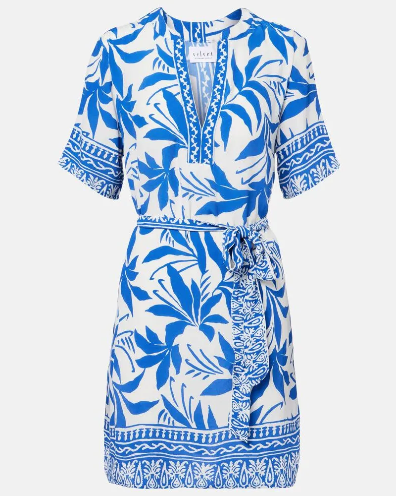 Velvet Bedrucktes Hemdblusenkleid Vanessa Blau
