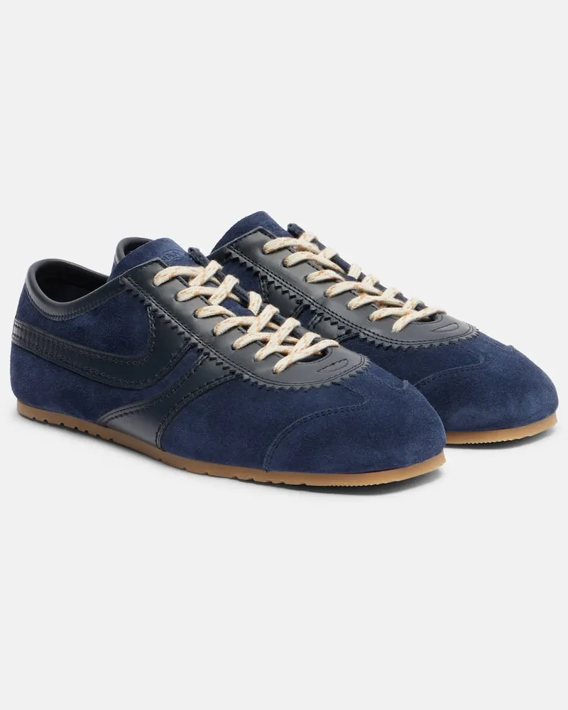 Dries van Noten Sneakers aus Veloursleder Blau