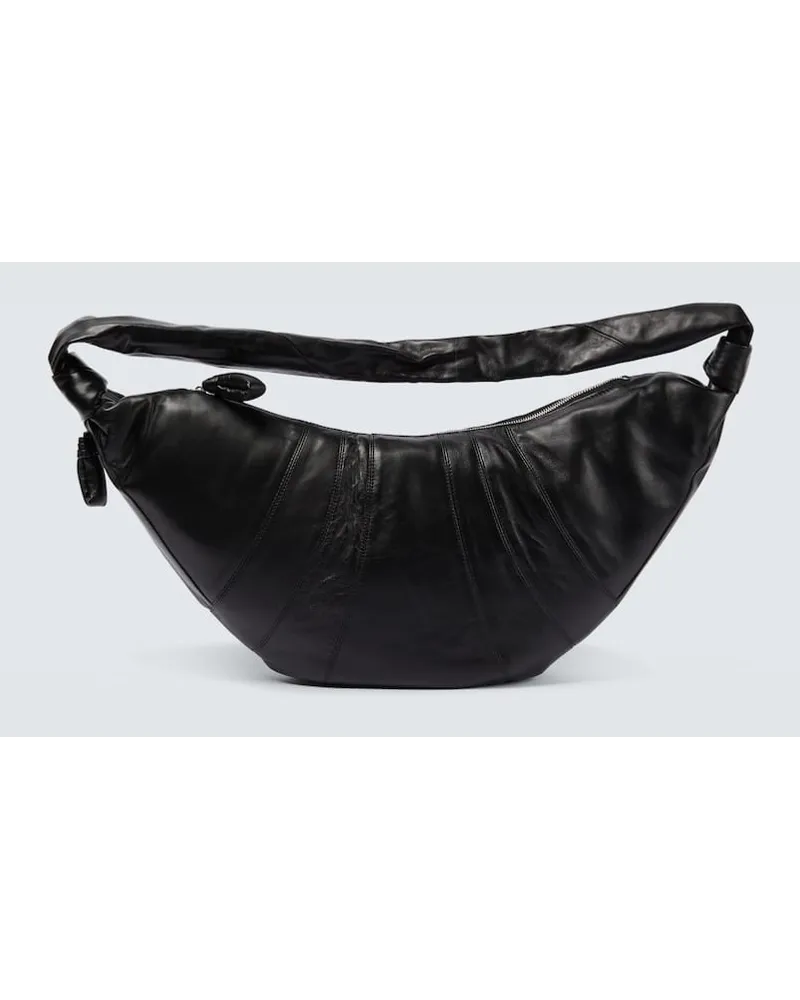 Christophe Lemaire Crossbody Bag Croissant Large aus Leder Schwarz
