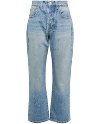 Victoria Beckham High-Rise Cropped Jeans Blau