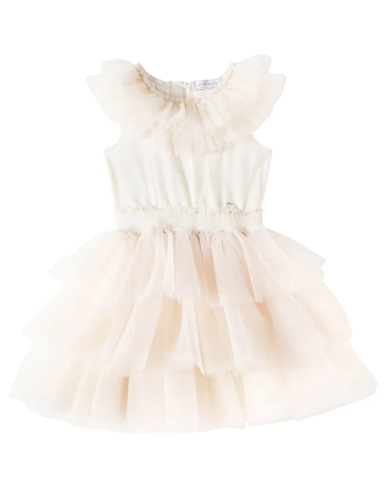 Monnalisa Kleid aus Tüll Beige