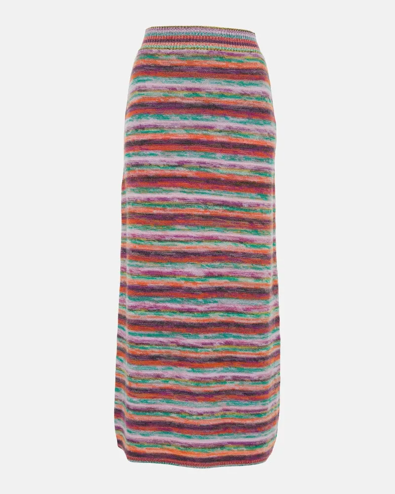Chloé Chloé Midirock aus Wolle und Kaschmir Multicolor
