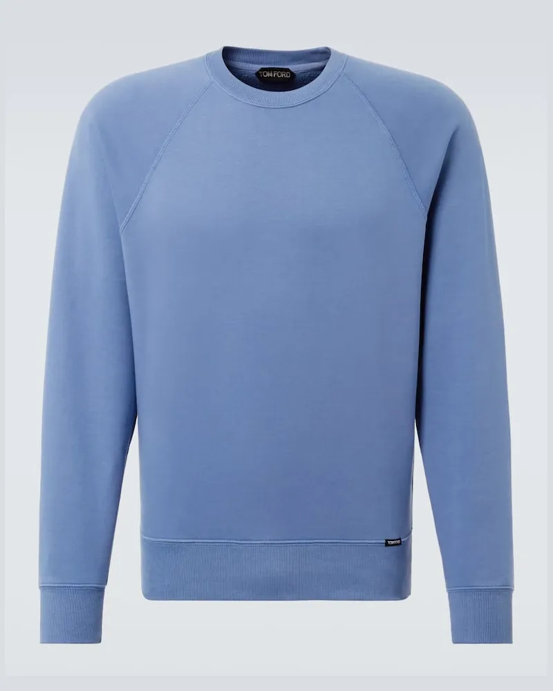 Tom Ford Pullover aus einem Baumwollgemisch Blau