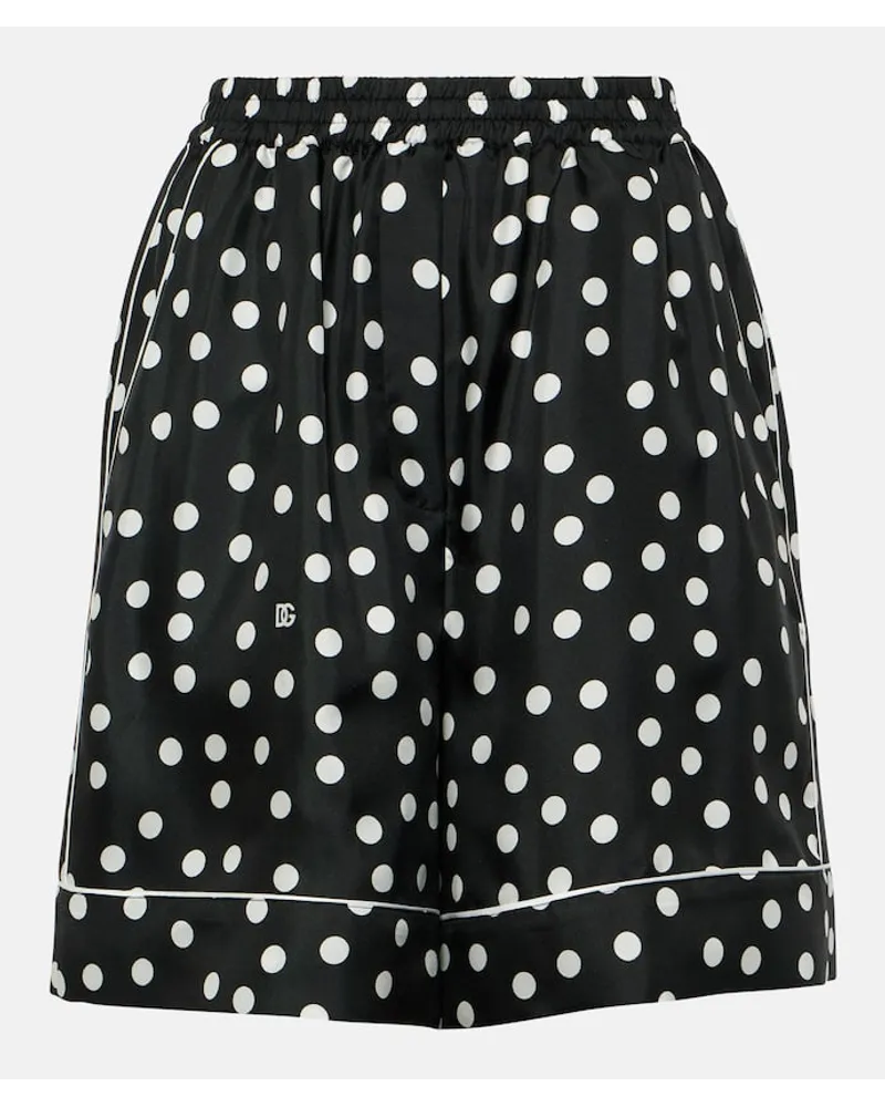 Dolce & Gabbana Shorts Capri aus Seidensatin Schwarz