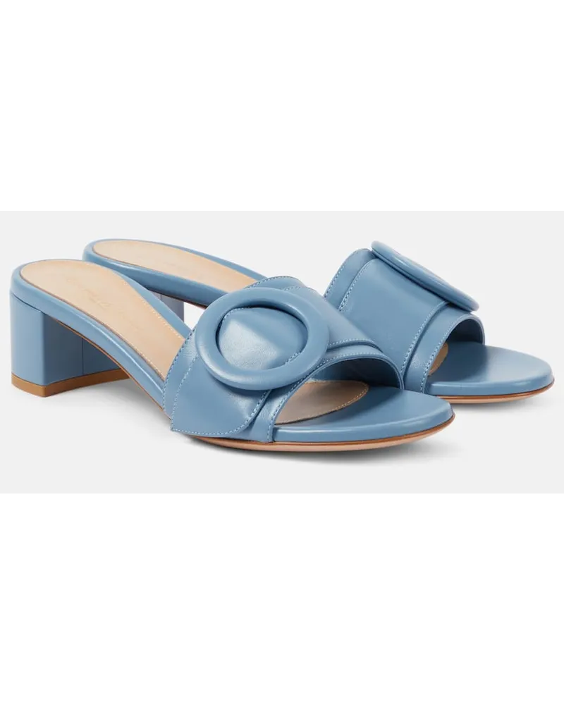 Gianvito Rossi Pantoletten Venezia 45 aus Leder Blau
