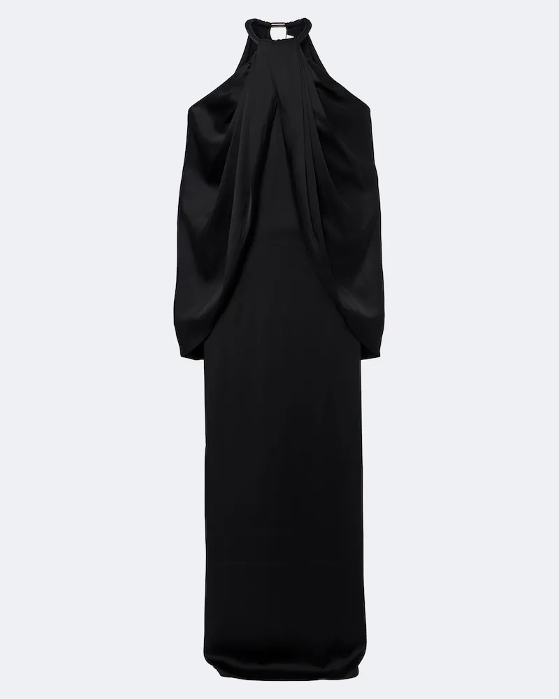 Stella McCartney Robe aus Satin Schwarz