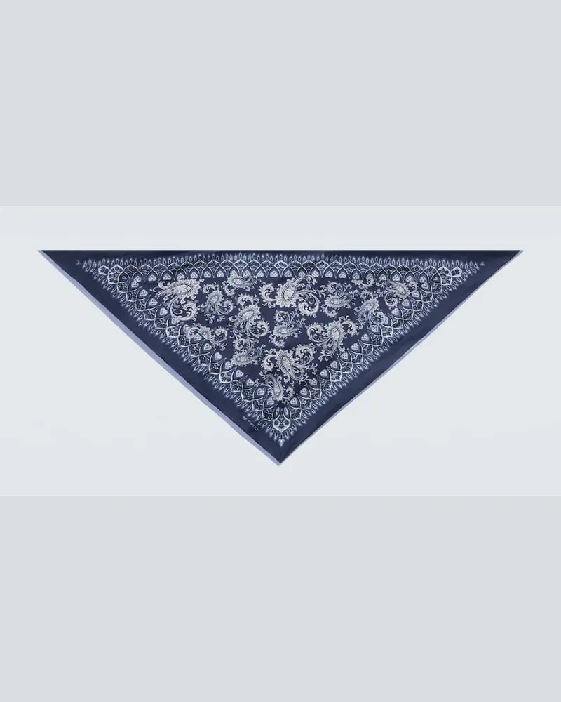 Etro Einstecktuch aus Seide Blau