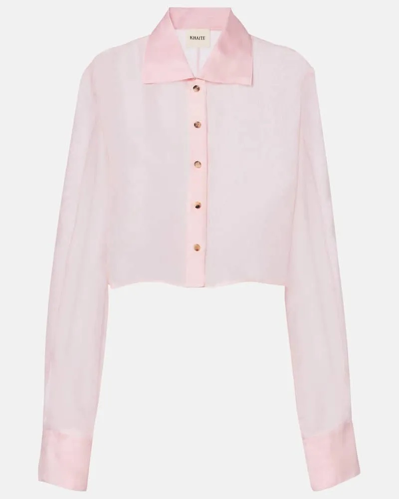KHAITE Hemd Jasen aus Seidenorganza Pink