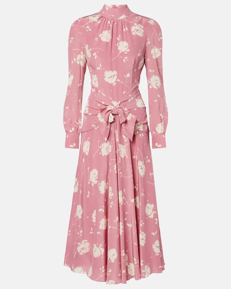 Alessandra Rich Midikleid aus Seide Pink
