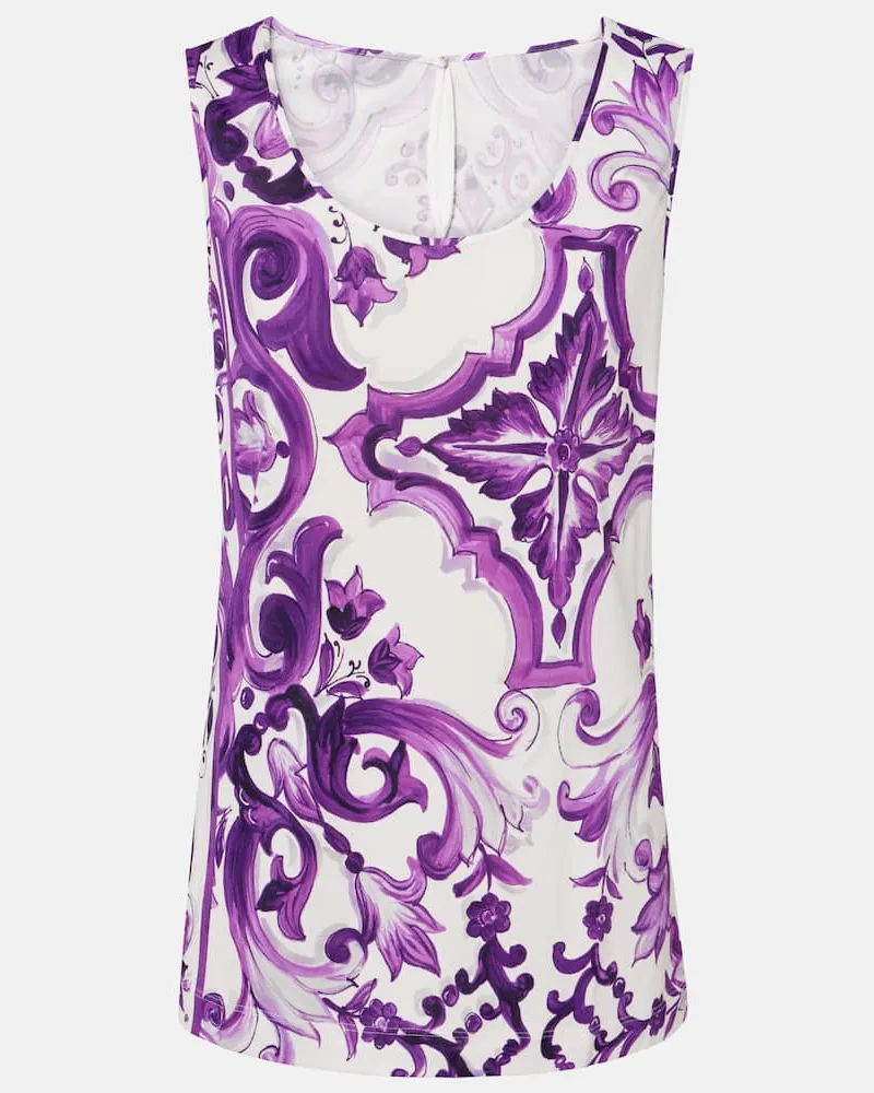 Dolce & Gabbana Top Majolica aus Jersey Violett