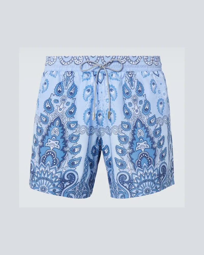 Etro Bedruckte Badeshorts Blau