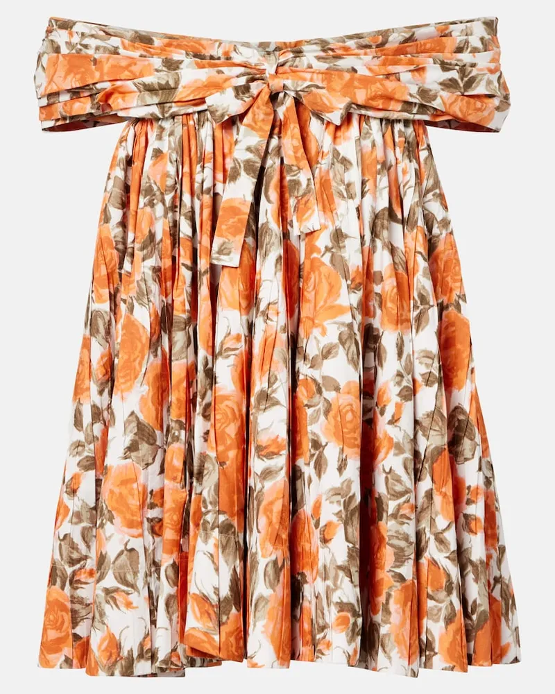 Chloé Chloé Off-Shoulder-Minikleid aus Baumwollpopeline Orange