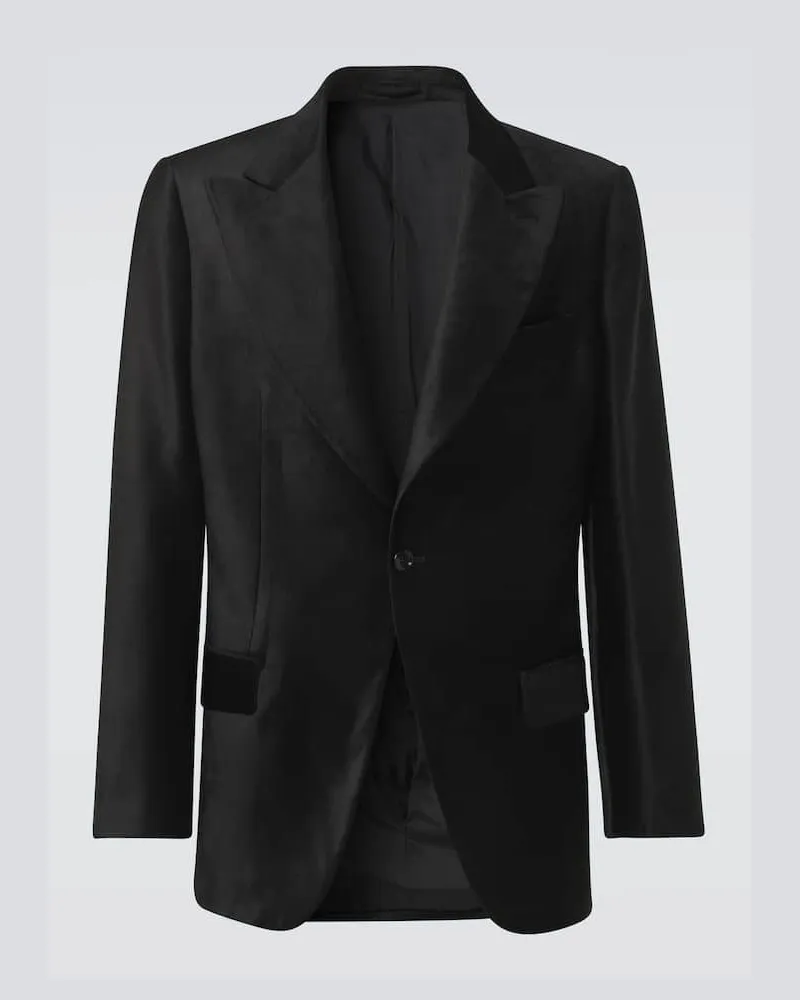 LARDINI Smokingjacke aus Samt Schwarz