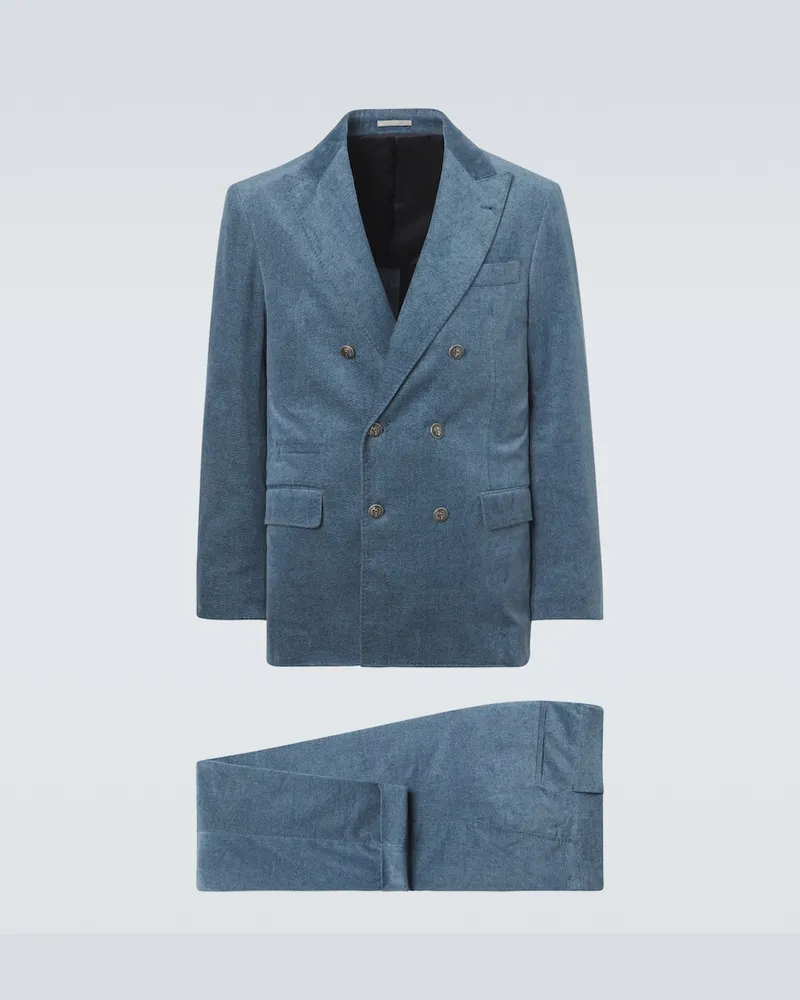 Brunello Cucinelli Anzug aus Baumwolle Blau