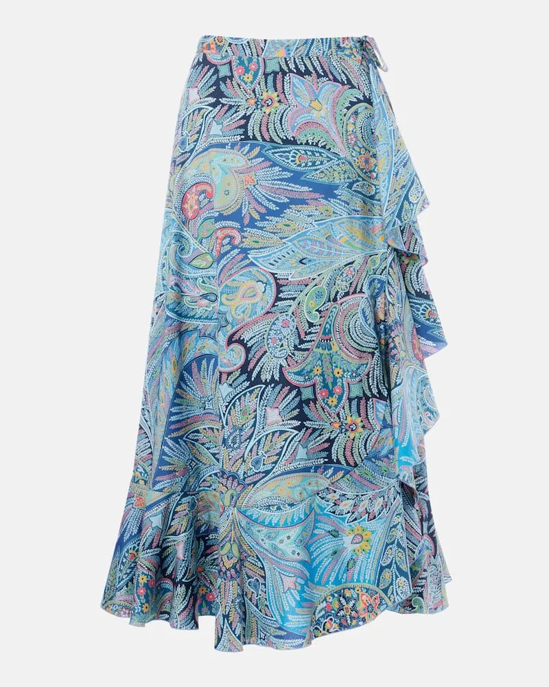 Etro Bedruckter Midirock aus einem Baumwollgemisch Multicolor