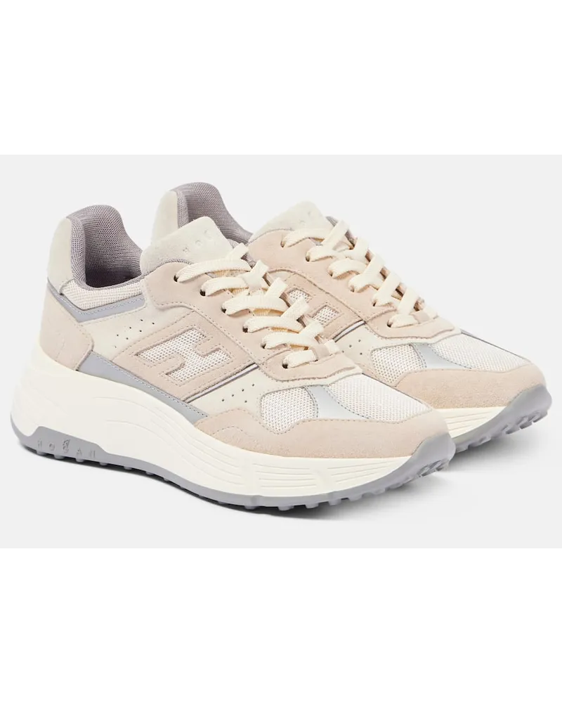 Hogan Sneakers mit Veloursleder Beige