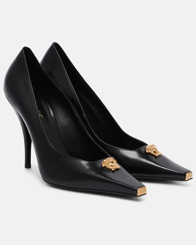 Versace Pumps La Medusa 105 aus Leder Schwarz
