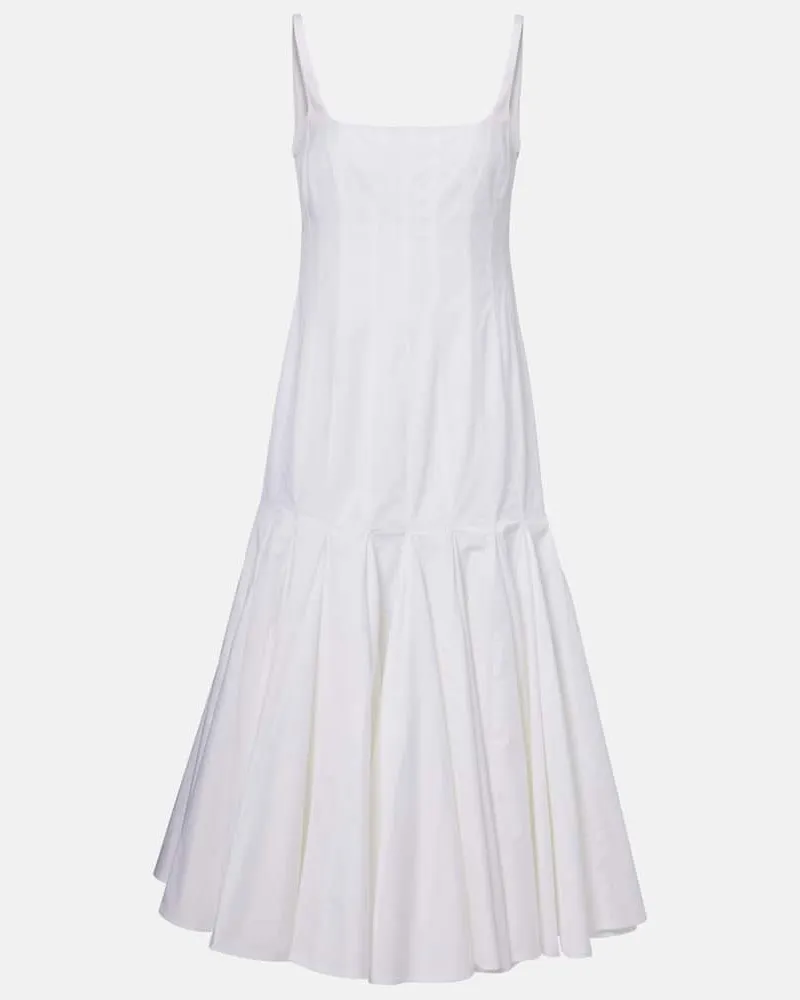 Jacquemus Midikleid Agave aus Baumwollpopeline Weiã