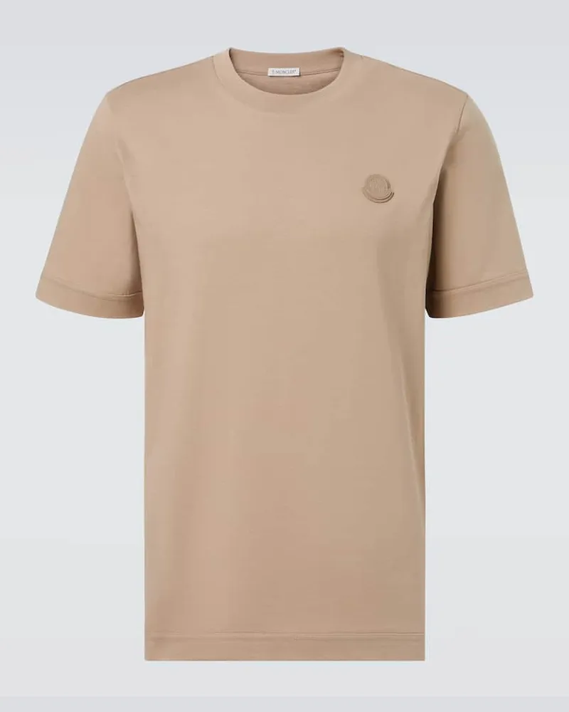 Moncler T-Shirt aus Baumwoll-Jersey Beige