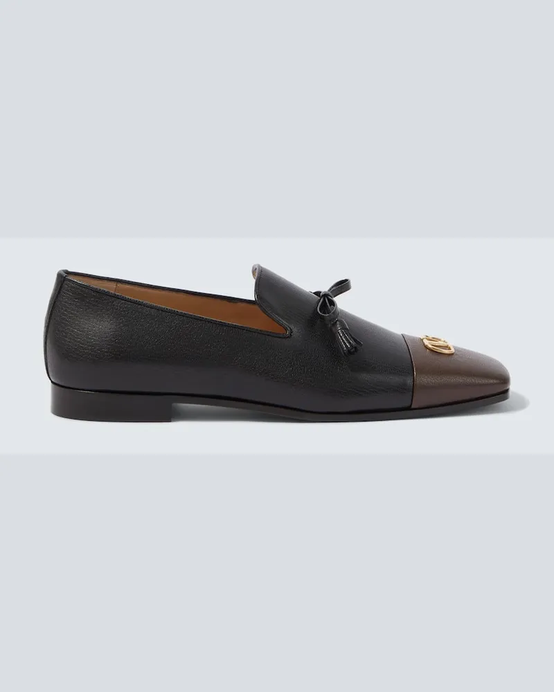 Valentino Garavani Loafers Babouchos VLogo aus Leder Schwarz